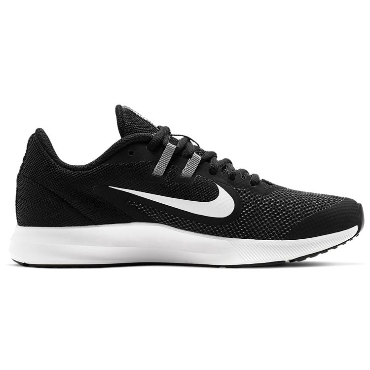 Nike Downshifter 9 Woven Durable Low-Top Kids Running Shoes Kids Sneaker Black White AR4135-002