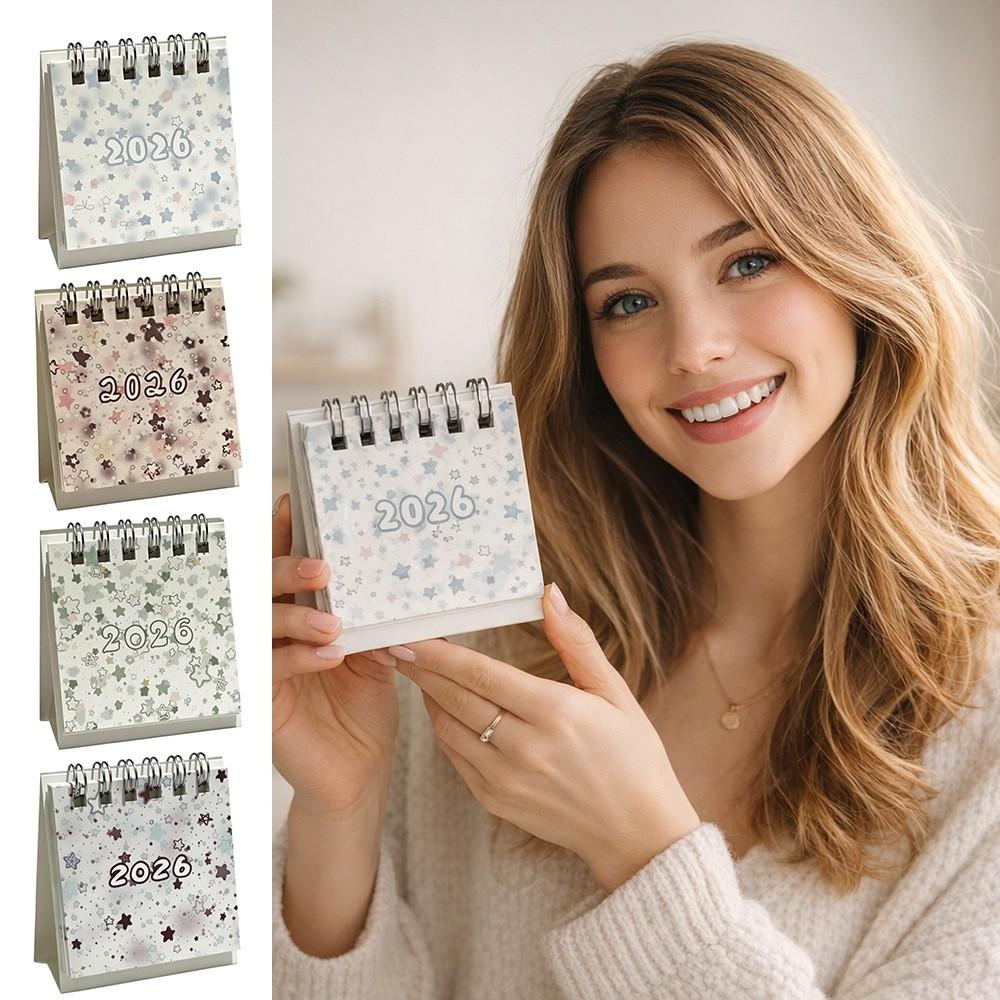 Mini Desktop Calendar Coil Binding Schedule Planner Cute 2026 Desk Calendar Office School Supplies