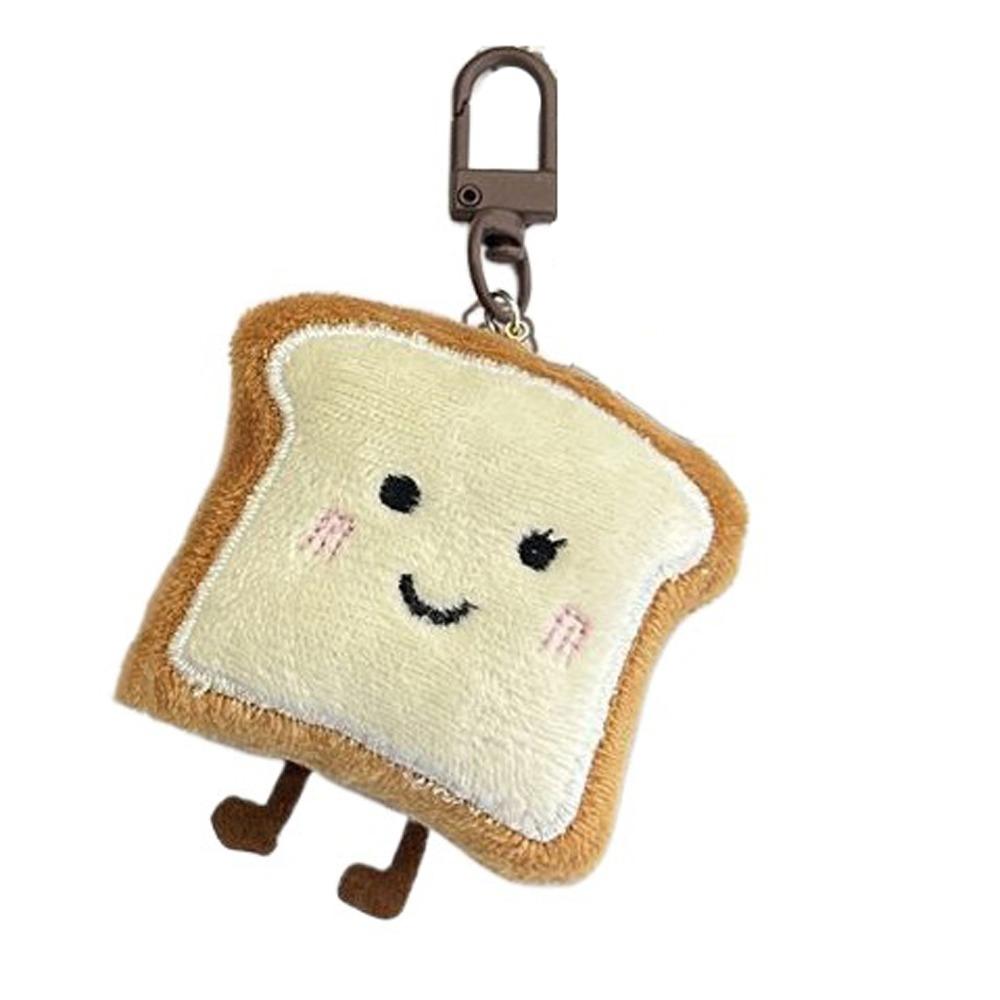 Charm Plush Bread Keychain Toast Bread Bread Keyring Plush Food Toy Cute Key Chain Children's Kids