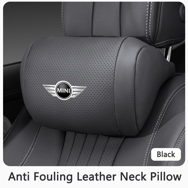 1pc Soft Car Seat Headrest Memory Cotton Neck Pillow Stickers For MINI Cooper F54 F55 F56 R56 R60 SONE Roadster Clubman Coupe w8