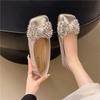 Shallow Single Shoes Women's Summer 2025 New Flat-bottomed High-end Skirt Bow Rhinestone Mary Jane Shoes