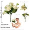 Elegant 5-Prong Rose Peony Flower Arrangement for Weddings and Home Decor