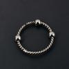 Twisted Rope Band Fidget Ring | Sterling Silver Spinner Ring with Three Movable Beads | Anxiety Relief Minimalist Jewelry