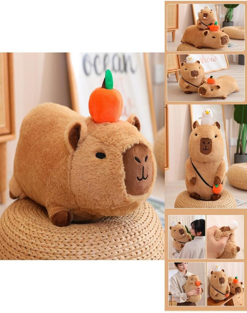 Милая плюшевая игрушка капибара Очаровательная и мягкая набивная подушка-кукла Идеальный подарок для детей