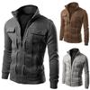 Autumn and Winter Men's Tracksuits Fashion Hoodies Sports Fleece Sweatshirts Stand Collar Slim Fit Jacket Coat