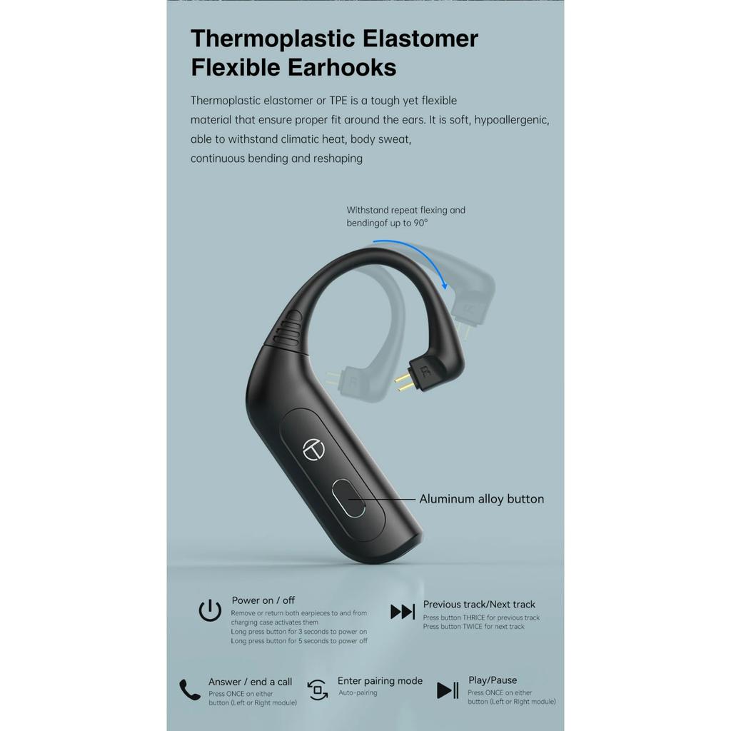 TRN BT20PRO Wireless Bluetooth 5.3 HIFI Earphones Module Upgrade Cable Replaceable for Air Pods Conch 0.75 0.78 Mmcx 2pinsqdc