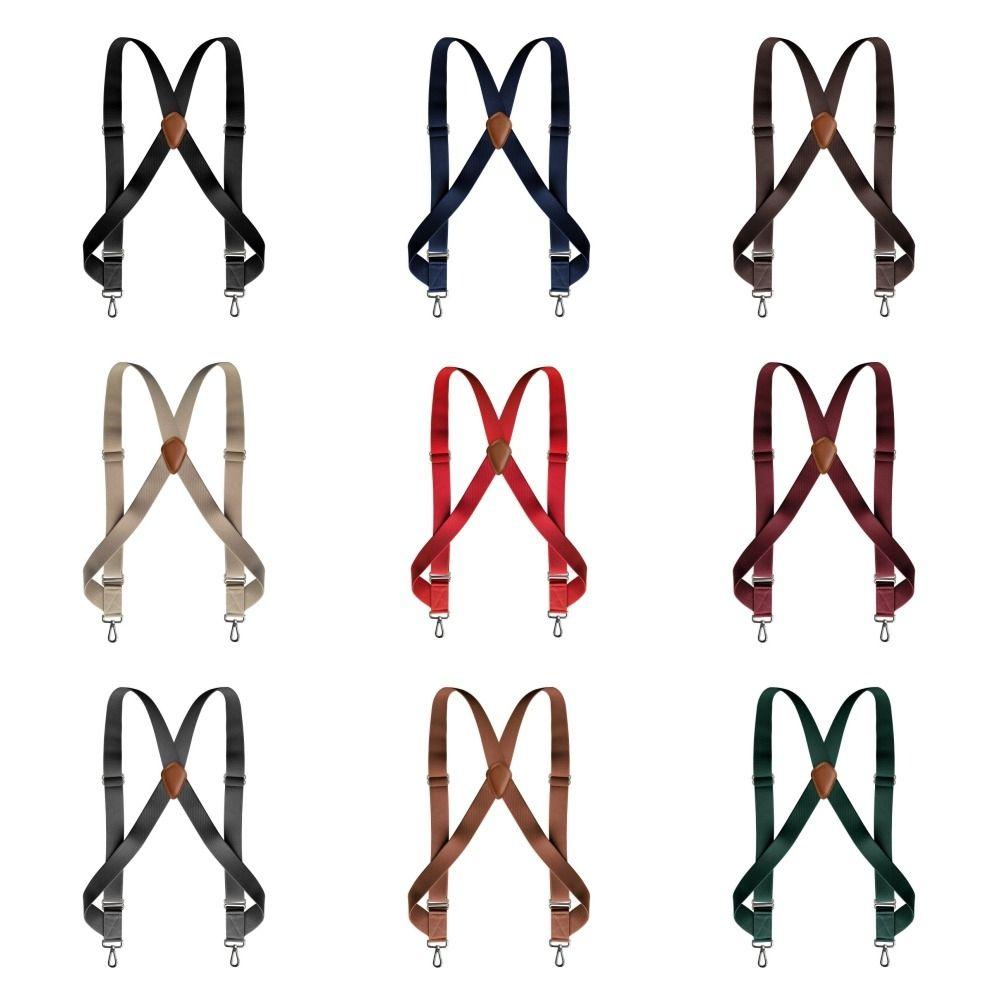 Retro Leather Suspenders Metal Clip Suspender Clip Simple Suspenders for Men Gift