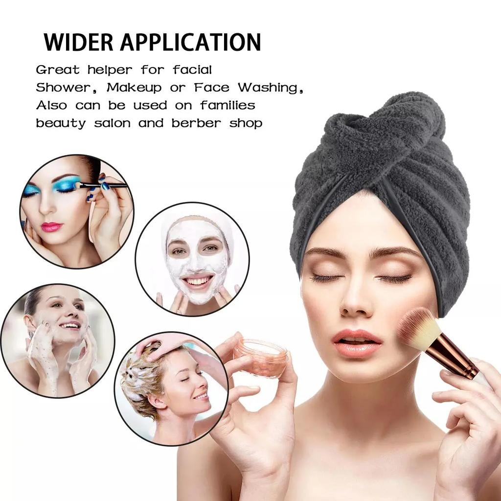 Microfiber Quickly Dry Hair Hat Bathroom Women Head Towels Girls Cute Hair Towel For Home Bath Drying Turban Shower Cap Textile