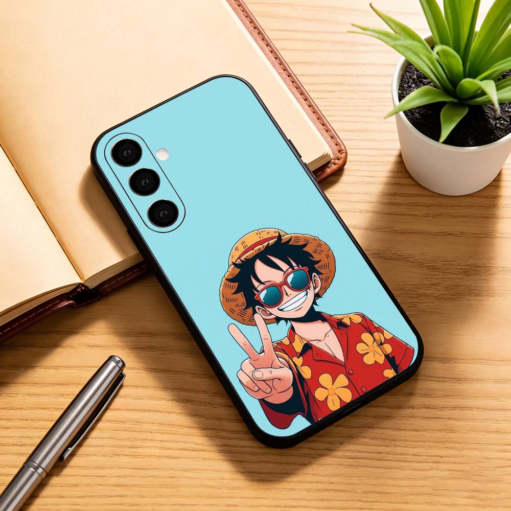 Luffy Straw Hat Calm Ocean Straw Hat Phone Case For Samsung Galaxy A73,A72,A71,A70,A53,A52,A51,Others Soft Black Cover