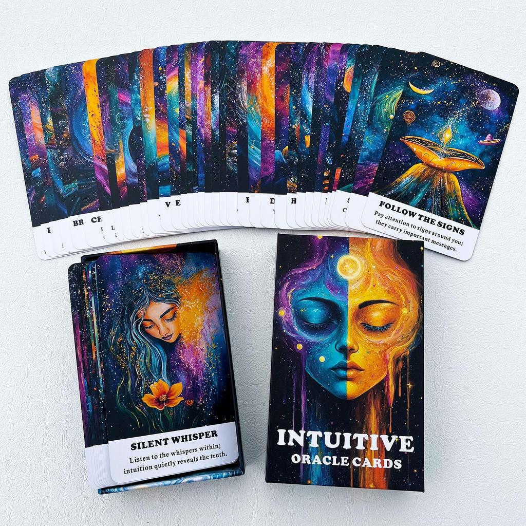 Intuitive Oracle Oracle Cards for Oracle Card Deck to Awaken Inner Enhance Psychic Spiritual Cards, Beginners, 56-Card Wisdom, Abilities, Guidance.