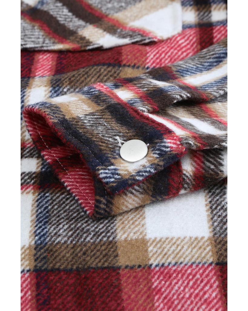 Azura Exchange Куртка с карманами и геометрическим узором в клетку