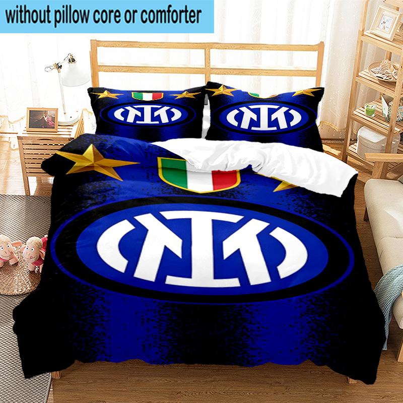 3pcs F.C. Internazionale Milano Printed Bedding Set Duvet Cover Closure Includes 1 Duvet Cover & 2 Pillowcases Bedding Sets Home Decor Gifts