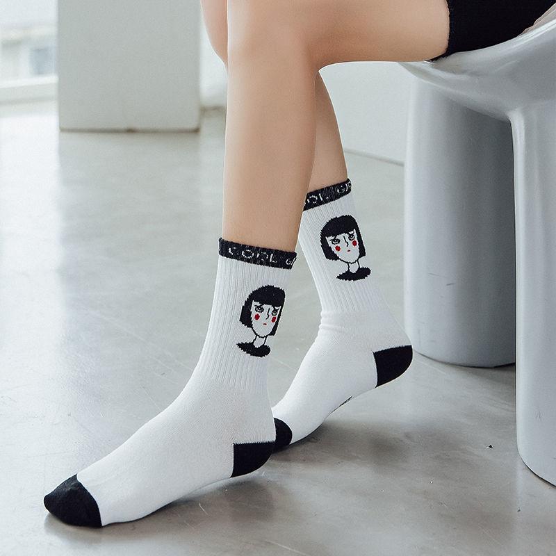 Lolita Skateboard Cotton Socks Women Cute Pattern Hip Hop Crew JK Socks Funny Novelty White Socks Cool Harajuku Designer Socks