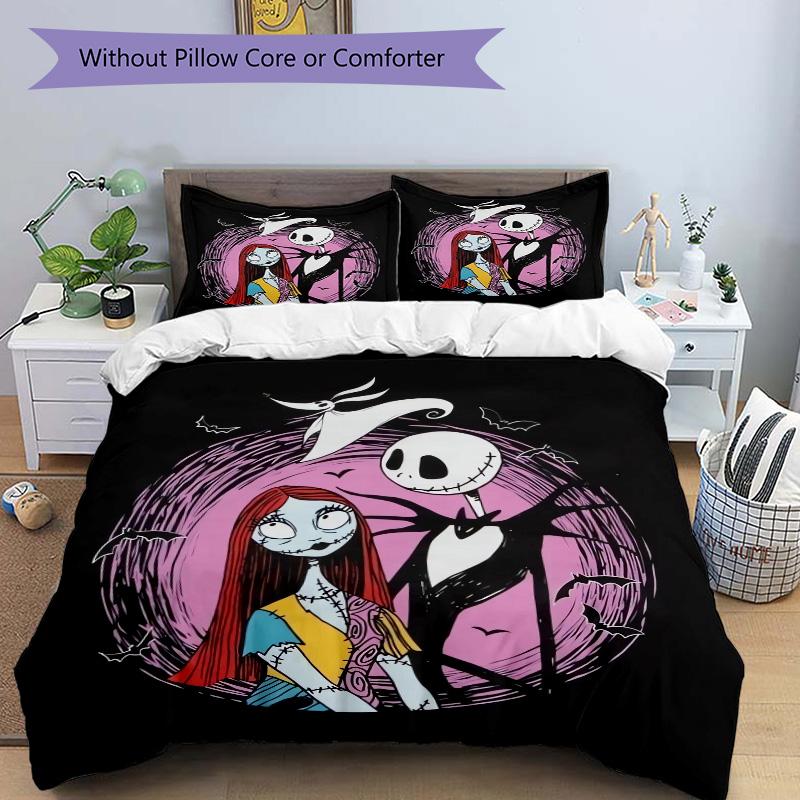 Nightmare Before Christmas Print 3Pcs Bedding Setduvet Cover With 2 Bedropillowcase Home Birthday Gift