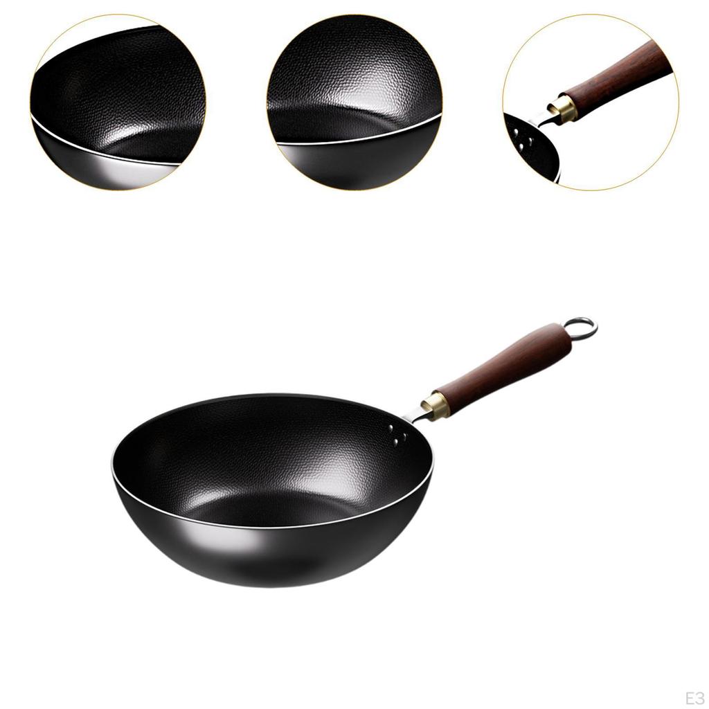 Компактный железный вок для приготовления пищи, простота обслуживания, традиционная сковорода для жарки на индукционной и газовой плите