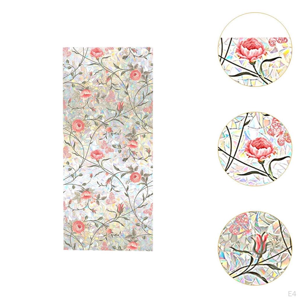 Flower Design Window Cling Glass Sticker for Car And Home Decor