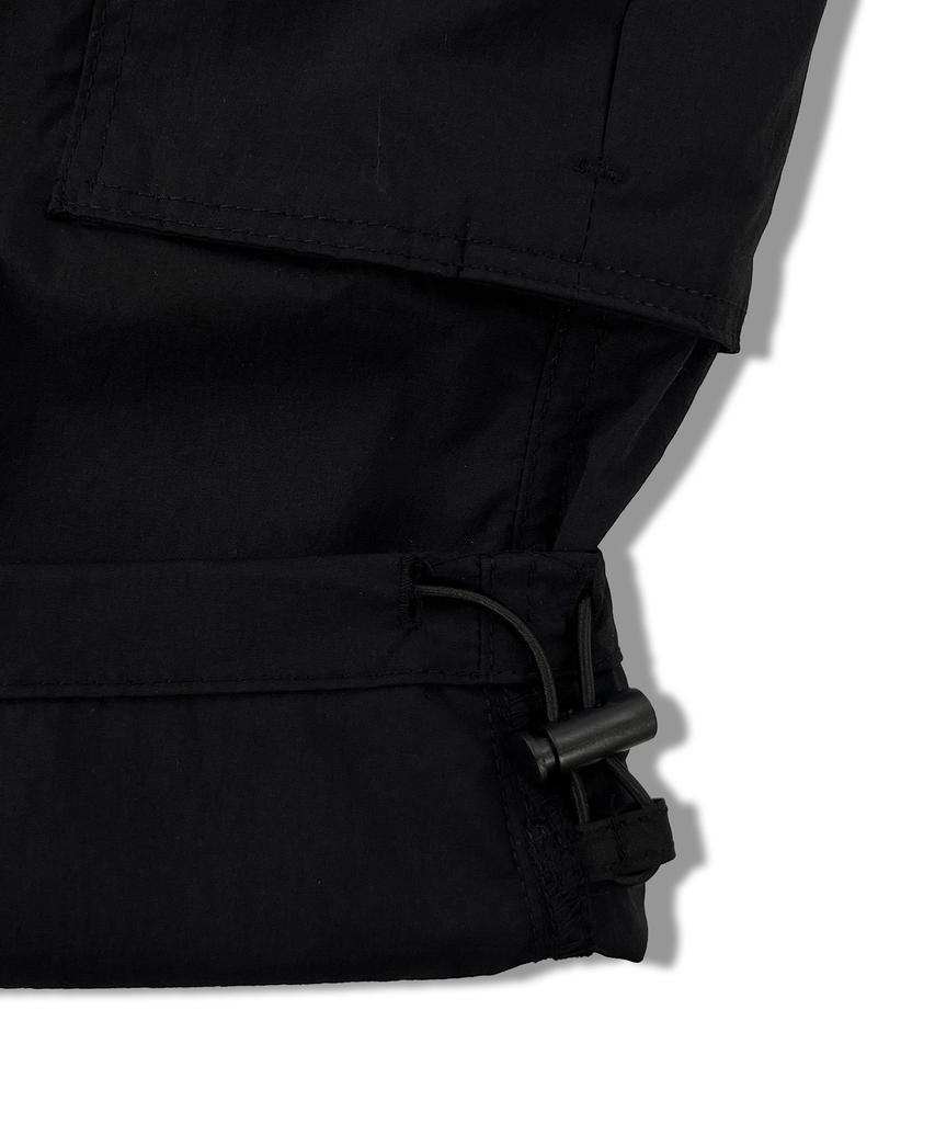 DISTN9NE Knee-Length Elastic Parachute Cargo Pants Lq2Pu403_Black