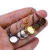 10pcs 10-25mm Tray Bezel Cabochon Earring Hook Blank Setting Round Pendant Ear Base Findings For DIY Glass Cameo Jewelry Making