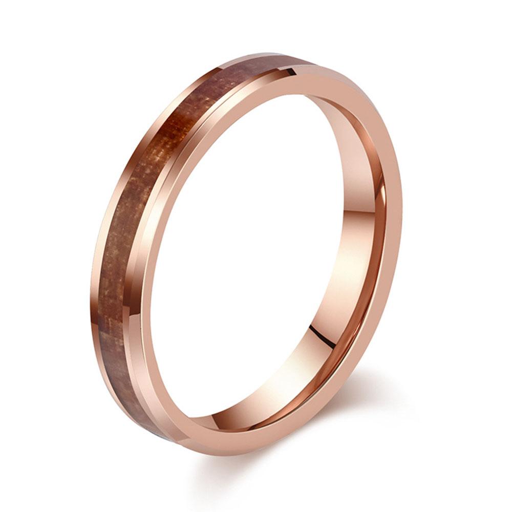 Простое инкрустированное кожаное кольцо с деревянным зерном для мужчин и женщин, парные кольца, мода высокого класса