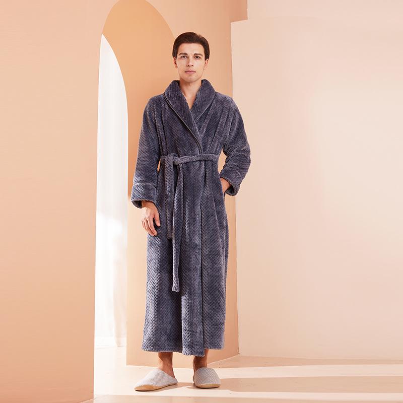 Роскошные утолщенные осенне-зимние парные халаты в стиле отеля - мужской и женский длинный велюровый халат