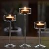 Подсвечник для votive свечей Стеклянный Прозрачный Подставка для чайной свечи Элегантный Длинноногий Подсвечник Центральный элемент стола Свадебный Декор