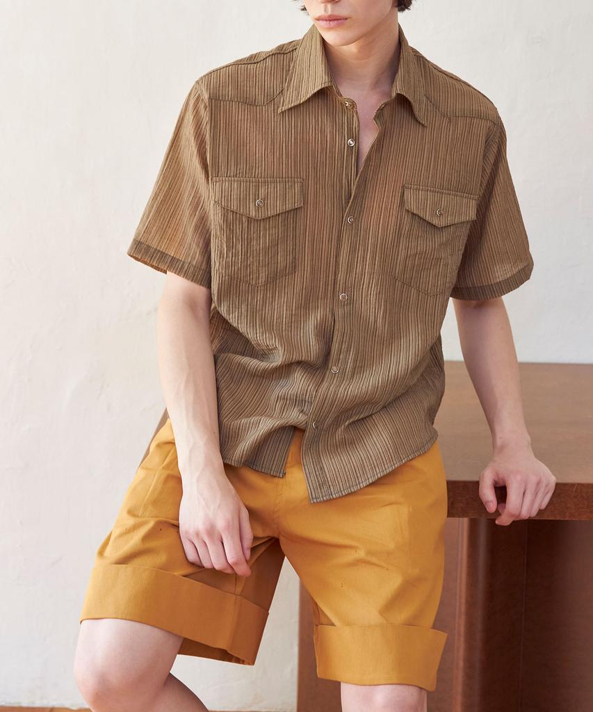 SENTAIR Turn-Up Wide Bermuda Pants_Camel