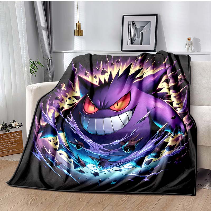 P-Pokemon G-Gengar Print Blanket Warm Soft Comfortable Home Travel Blanket Sofa Bedding Camping RV Blanket Luxury Gift Potdemiel