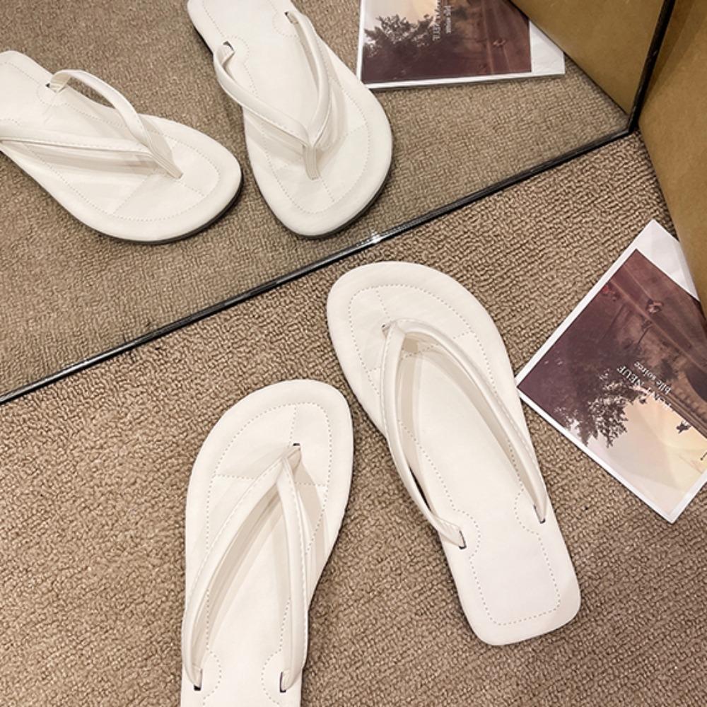 Женские сандалии, лето 2024, новая версия, шлепанцы с застежкой на носок, уличные модные повседневные нескользящие сандалии на плоской подошве, женские пляжные шлепанцы