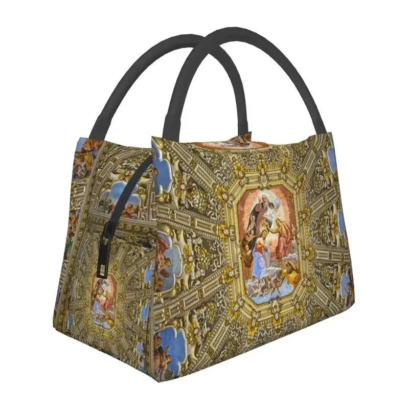 Сумки для обеда с золотым львом и дамасским орнаментом для мужчин и женщин, теплые, изолированные, для пикника, кемпинга, работы, путешествий