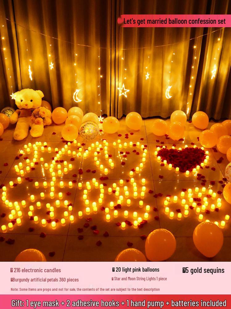 Romantic Indoor Proposal & Celebration Candle Decor Set