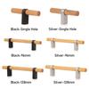 Zinc Alloy Wood Door Handle 96/128mm Bedroom Wardrobe Bookcase Kitchen Cupboard Door Pulls Modern Simple Furniture Hardware