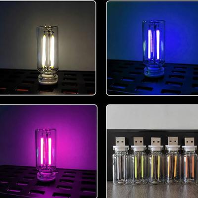 2 шт. Стеклянная лампа накаливания LED Filament Защита глаз Нить накала Стеклянная лампа с сенсорным диммированием Сенсорное управление 5 В Светодиодная лампа
