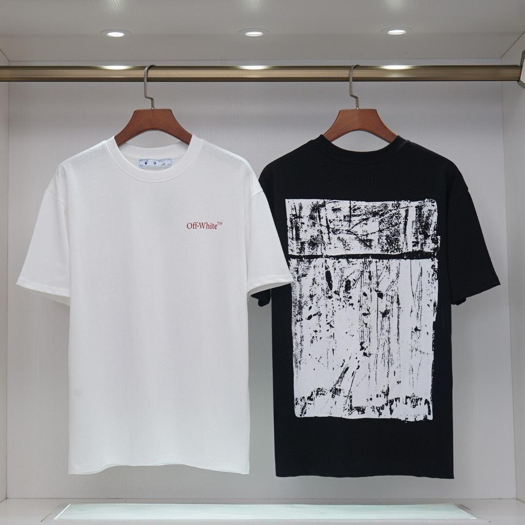 2061 Off-White Summer Men's and Women's Pure Cotton Print Oversized T-shirt Street Wear