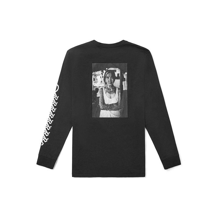 Vans Футболка унисекс с длинными рукавами и графикой Whang Od Artist Collaboration, черные VN0A4RAWBLK