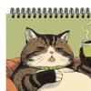 Ленивый котенок Календарь 2025 Ленивый кот пьет кофе Настенный календарь Мультяшный кот Искусство ежемесячный планировщик для любителей кошек