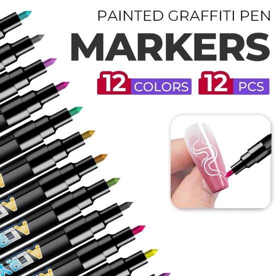 Набор ручек для нейл-арта DIY акриловый маркер для гелевых ногтей 0,7 мм тонкий наконечник ручки для рисования на ногтях для салона, домашнего использования