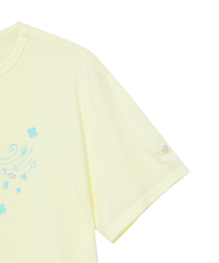 BAUF Roll-Up Melody Oversized T-Shirt [Lemon]