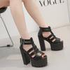 15CM Women Platform Sandals High Heel Buckle Summer Elegant Luxury Designer Trendy Dress Shoes New Casual