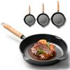 Multi-Functional Cast Iron Frying Pan with Wooden Handle Ideal for Gas and Induction Cooktops Perfect for Camping