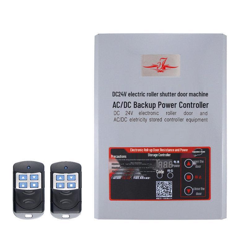 Electric Rolling Shutter Controller with DC24V Remote Control & Backup Power Supply for Garage Doors