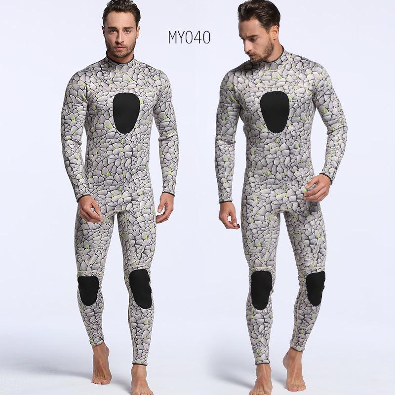 Neoprene 3MM Camouflage Diving Wetsuit - Warm, Cold-Proof One-Piece Surf Suit