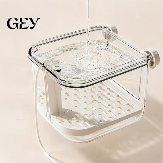 Rotating Perch for Birds Automatic Bird Bath, Parrot Shower with Circulating Water, Indoor Cleaning Supplies Bath Feeder, Cage Accessory Parakeet