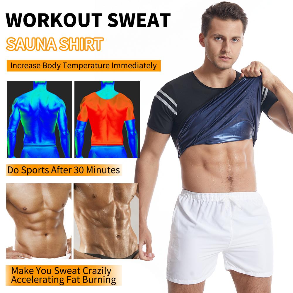 Мужской тренажер для талии Рубашка для сауны Пот Жилет Фитнес Формирователь тела для похудения Тренировочные майки Корректирующее белье Толстовка для упражнений в тренажерном зале Термобелье Костюм для сауны