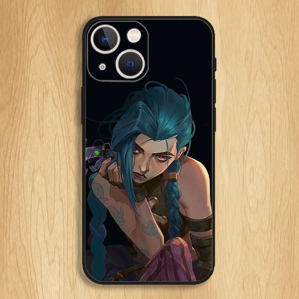 Jinx A-Arcane Phone Case For iPhone 16 15 14 13 12 11 Pro Max X XR XS MAX 8 7 Plus Soft Black Case