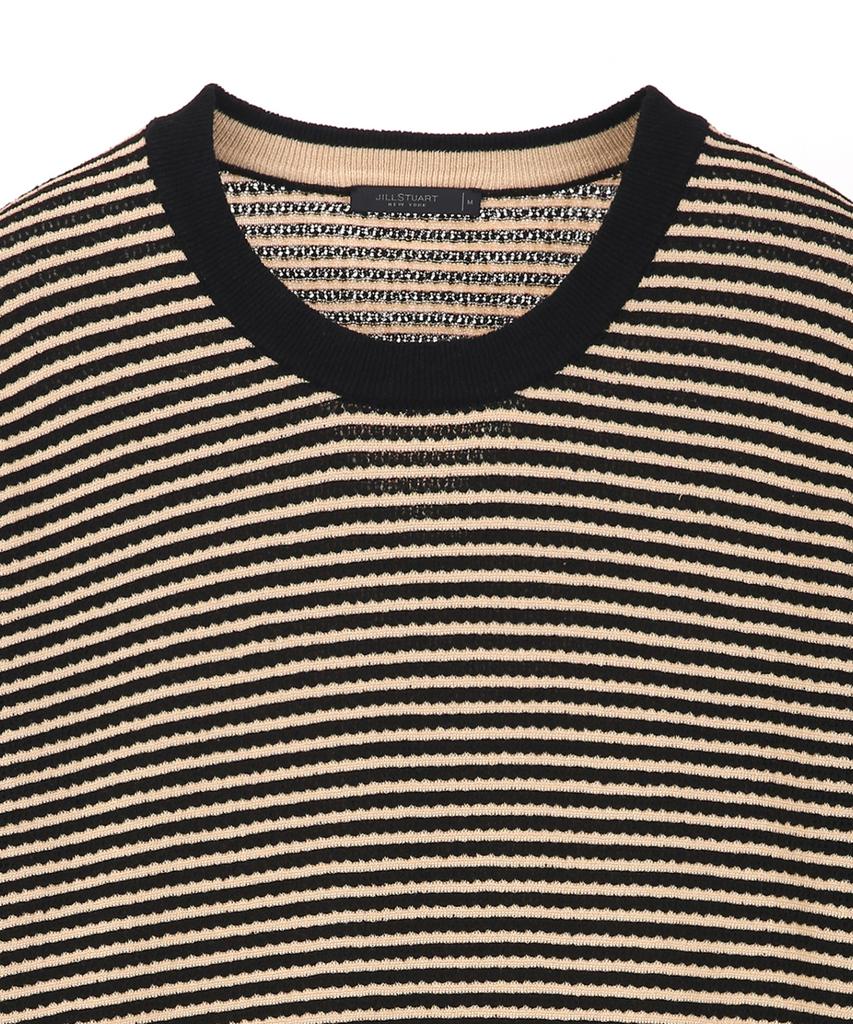 Jilseutyueoteunyuyogmaen Linen Blend Striped Crew Neck Knit - Black (Jnsw6B409Bk)