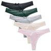 Josigge Sexy Plus Lace Sexy Lace Women's T-Back Panties, Size, Bowknot, Cute, Breathable, Soft, Panties, Panties, Women's Underwear, 5-Pack