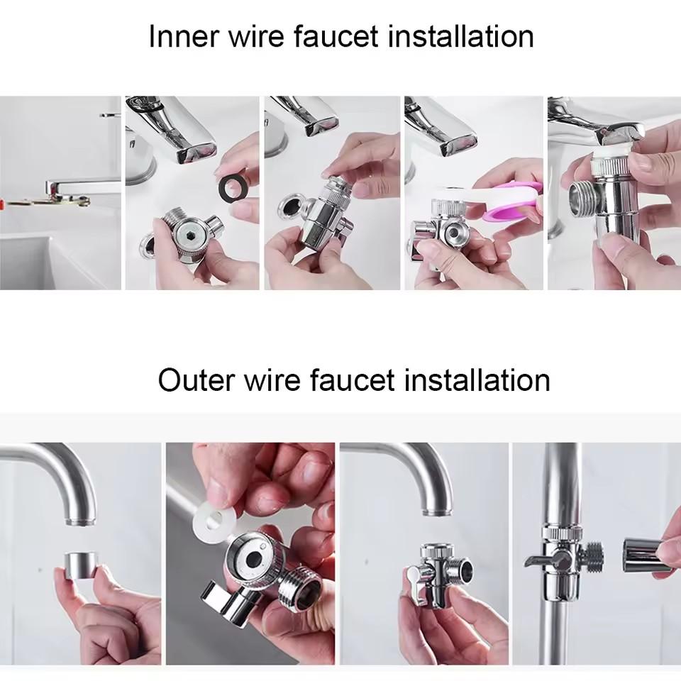 3 Modes Sink Faucet Extender with Stretchable Hose 360° Rotation Filter Water Saving Faucet Sprayer Attachment Faucet Extender