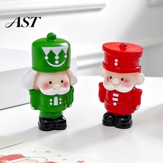 Cute Cake Toppers for Christmas 2Pcs Mini Figurine, Santa Claus Nutcracker Soldier Dolls, DIY Accessories Ornaments Micro Landscape Dollhouse