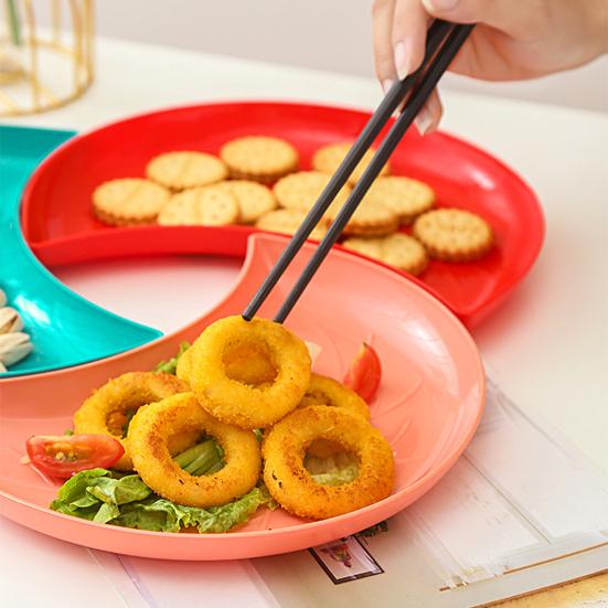 Тарелка с фруктами и сухофруктами, поднос для закусок, конфет, пластиковая кухонная посуда, универсальная тарелка для закусок