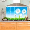 Oil-proof Kitchen Wall Sticker Rose Tulip Flower Dolphin Dandelion Self-adhesive Waterproof Heat Resistant Bathroom Kitchen Wall Art Decal Decoration
